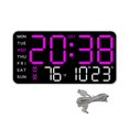 thumbnail image 5 of sunsanly Digital Wall Clock Large Display Auto Dimming Easy-Setup Temperature Calendar Countdown Timer Silent Hanging Clock, 5 of 8