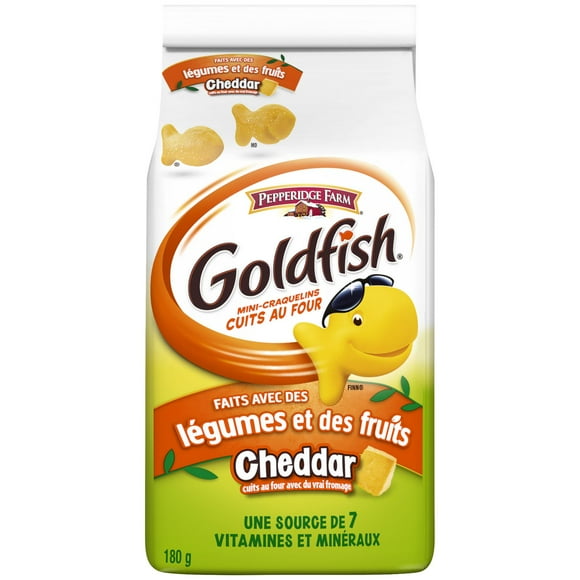Goldfish® Cheddar made with Veggies and Fruits Crackers (180g Bag), Cheddar Crackers 180 g