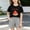 Black, variant on Little Girls Outfits Set 2 PC- Kids Summer Clothes Short Sleeve Cute Cotton T Shirts and Shorts Yellow Size 8