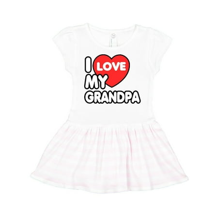 

Inktastic I love my grandpa Gift Toddler Girl Dress