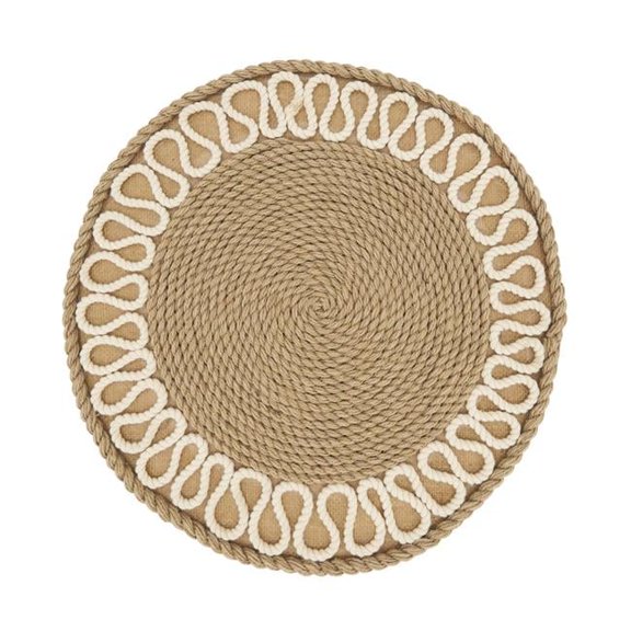 12 in. Rustic Rope Weave Placemat, Natural - Set of 4