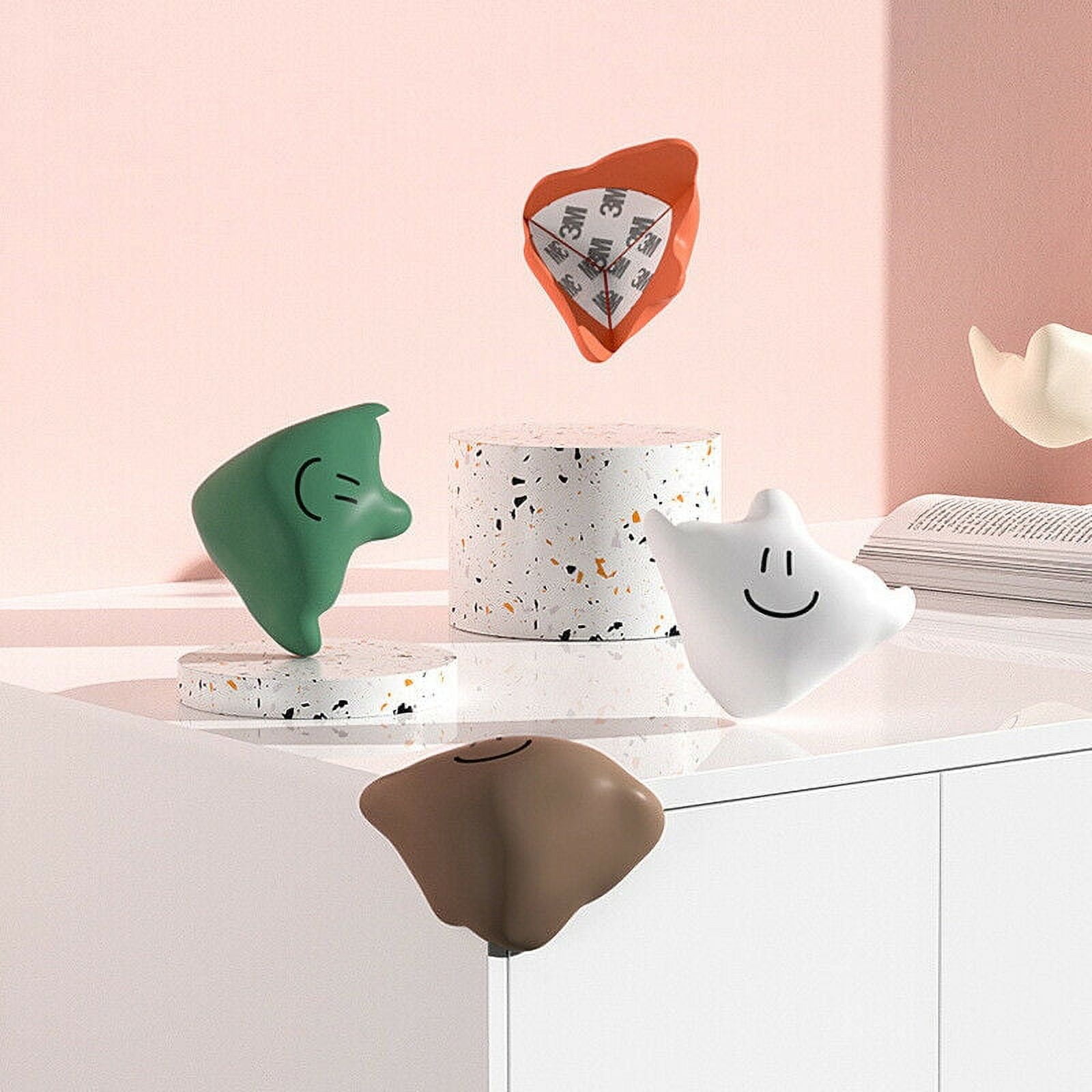 SHELLTON 4Pcs Cute Silicone Furniture Corner Edge Protector Baby Safety Table Cushion Guard Apricot