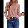 thumbnail image 2 of Sudadera de Mujer con Cuello Redondo, Larga, Corte Asimétrico y Dobladillo Curvo Rosa M, 2 of 7