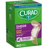 Curad Regular Size Adhesive Bandages, Sheer, 80-Count Boxes (Pack of 12)