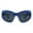Matte Blue (Black), variant on Women's Wrap Butterfly Cat Eye Sunglasses Modern Aerodynamic Design UV400 White