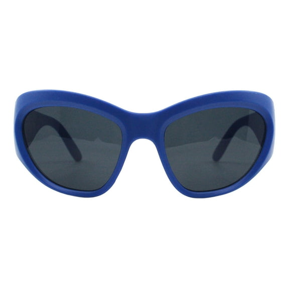 Women's Wrap Butterfly Cat Eye Sunglasses Modern Aerodynamic Design UV400 Blue