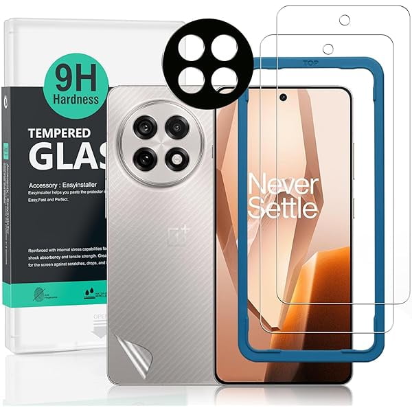 wonima11 Ibywind Screen Protector For OnePlus 13R 5G 6.78"(2 Pack),9H Hardness Tempered Glass,With 1Pc Camera Lens Protector,1Pc Back Carbon Fiber Film,Easy to Install