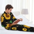 thumbnail image 6 of Kdxio Sunflowers3 Men’s Pajama Set Pajamas For Men 2 Piece PJ Set with Men Pajama Pants and Long Sleeve T-Shirt Lounge Set-Large, 6 of 7
