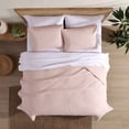 thumbnail image 2 of C&C California Embroidered Quilt Set, 100% Cotton, Breathable, Lightweight, 3-Piece, Full/Queen, Pink, 2 of 5