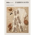 thumbnail image 5 of DOKOTOO Women Jumpsuits Boho Wide Leg Overalls Jumpsuits Summer Printed Jumpsuits Vacation Beige XL US16-18, 5 of 10