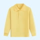 thumbnail image 1 of Ceisia Kids' Solid Color Long Sleeve Polo Shirt for Back-to-School & Casual Wear Yellow 160 Gifts, 1 of 3