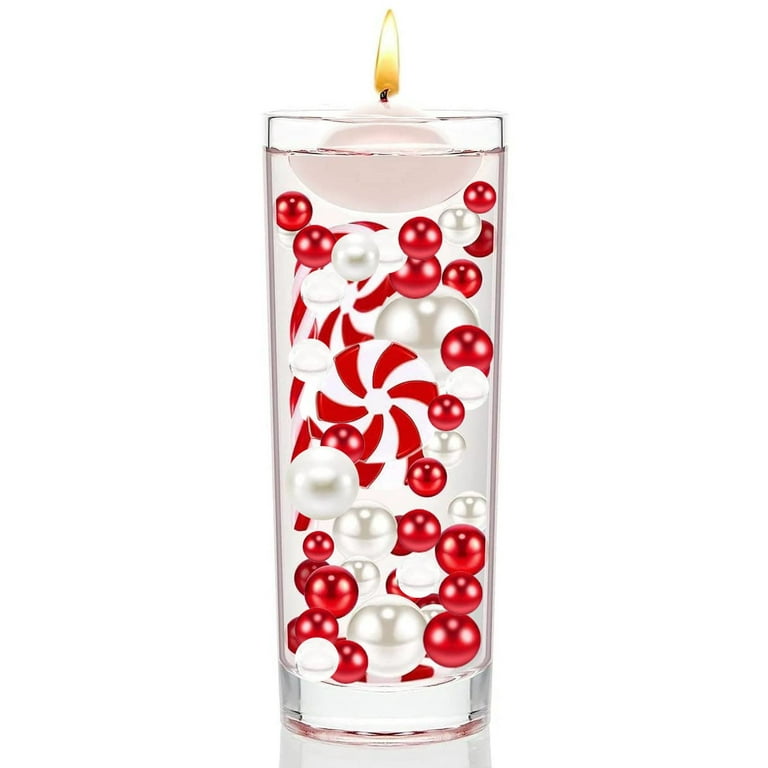  6054 Clear Water Gel Jelly Beads, Candy Cane, Vase