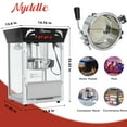 thumbnail image 3 of Nyddle Commercial Popcorn Machine,12 Ounce Kettle Stainless Steel with Tempered Glass,Warming Deck, 850W Countertop Popcorn Popper for Parties, Events, and Home Theater,Black, 3 of 8
