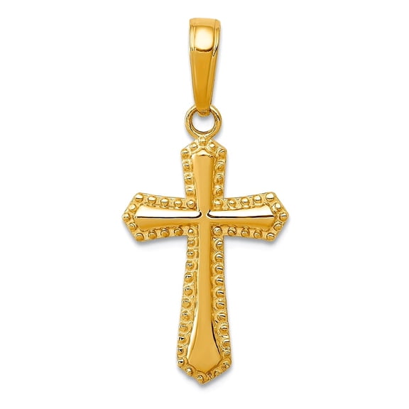 14k Yellow Gold Solid Polished Passion Religious Faith Cross Pendant Necklace 19x11mm Wide Pendant for Women