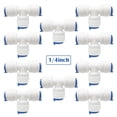 thumbnail image 2 of Codo de 90° de 1/4" de 3 vías, conexión rápida para refrigeradores y tuberías de ósmosis inversa, 10 piezas de accesorios para mangueras de ósmosis inversa con filtro de agua, 2 of 5
