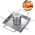 thumbnail image 1 of Asador de pollo con lata de cerveza: juego profesional de bandeja para asar pavo, soporte para pollo, 1 of 6