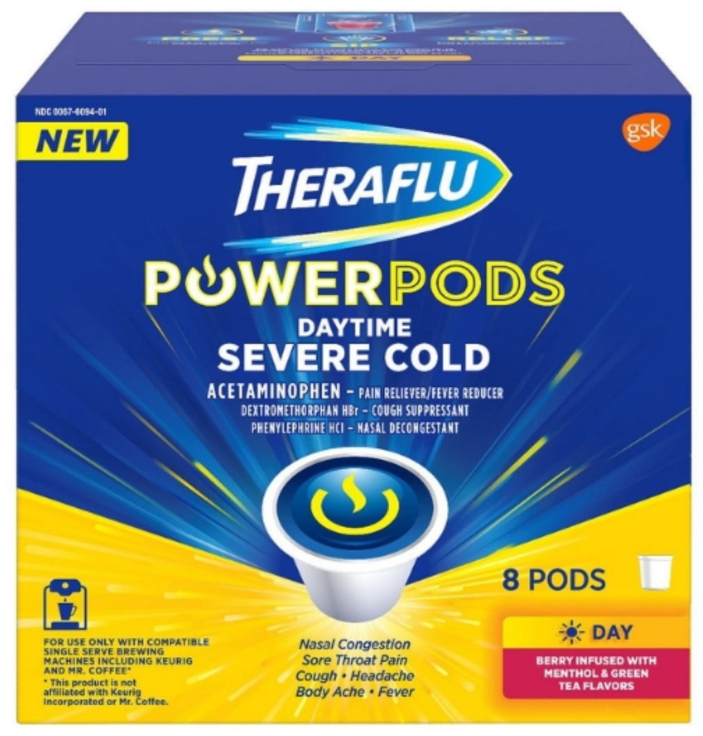 4 Pack - Theraflu PowerPods Daytime Severe Cold Relief ...