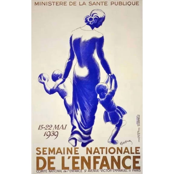 Semaine nationale de L'Enfance Decorative Poster. Home Graphic Art Design. 11 x 17 Inch Poster