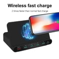 thumbnail image 1 of 3 in 1 Wireless Charger 6 Ports QC 3.0 2.14A USB Type-C Fast Charging Dock Stand, 1 of 8