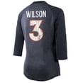 thumbnail image 3 of Women's Majestic Threads Russell Wilson Navy Denver Broncos Name & Number Raglan 3/4 Sleeve T-Shirt, 3 of 3