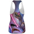 thumbnail image 2 of Velociraptor Laser Shark in Space All Over Womens Work Out Tank Top Multi 2XL, 2 of 2