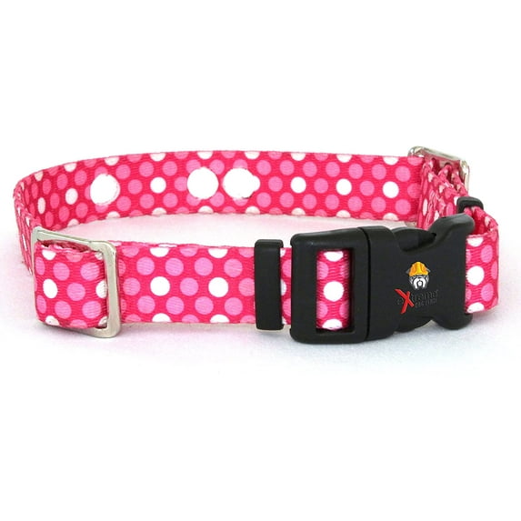 Extreme Dog Fence Replacement Containment and Training Collar Strap for MostUnderground Electric Dog Fence Brands - Pink Dots (Medium: 13" - 18" x 3/4")