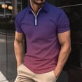 thumbnail image 7 of Afuyipoi Men's Printed Zip Shirt,Short Sleeve Button-Down Collar Casual Vacation Tees Light Blue XL, 7 of 7