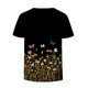 thumbnail image 5 of Blusa de camiseta informal con estampado de manga corta y cuello en V de verano para mujer a la moda Fridja bn7630, 5 of 5
