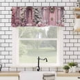 thumbnail image 4 of Pink Castle Valances for Windows Christmas Wreath with Bow Tie Xmas Gifts Rod Pocket Curtain Valance Window Treatment Short Curtains for Kitchen Living Room, 60"x18", 4 of 5