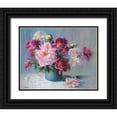 thumbnail image 1 of Yukish, Marina 18x15 Black Ornate Wood Framed with Double Matting Museum Art Print Titled - A Bouquet of Peonies, 1 of 4