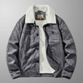 thumbnail image 2 of Herrnalise The New Fashion Casual Winter Lapel Casual Jacket And Velvet Padded Jacket Long Sleeve Hoodless Casual Outwear & Jackets Gray, 2 of 6