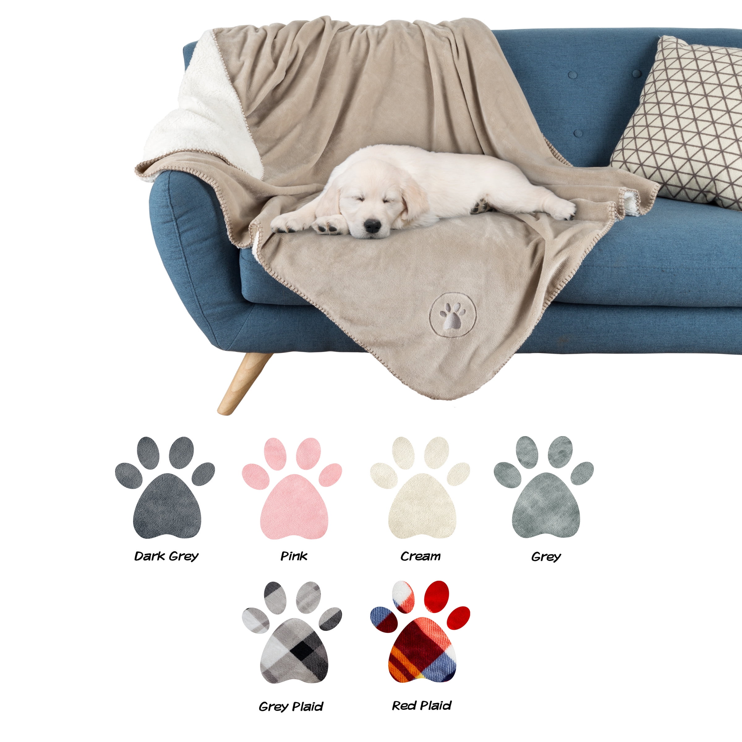 Super Soft Dog Blanket Small - Grey and Cream