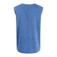 thumbnail image 4 of Yifymode Men's Summer Henley Tank Top Shirts Sleeveless Sports Vest, Retro Classic Button Henley T-Shirt,Blue 2XL, 4 of 4