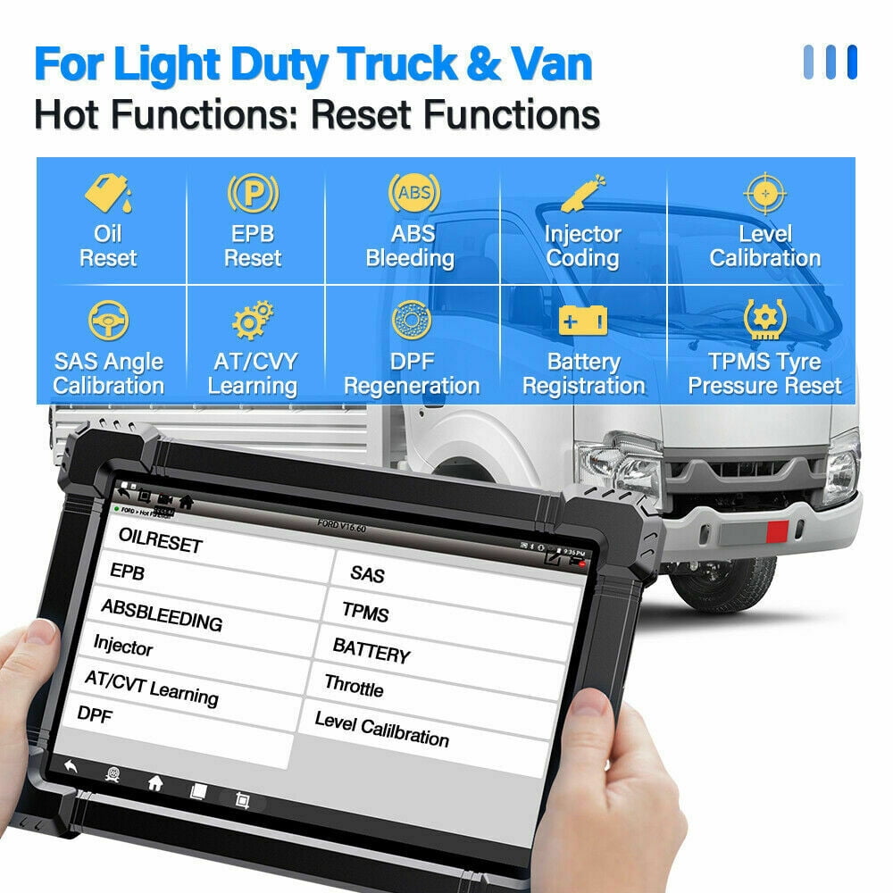 ANCEL X7 HD Heavy Duty Truck Scanner Tablet Diesel Truck Diagnostic Tool ECU Reset Full System Bidirectional Control Free 15 Reset Services,24V Truck 12V Car 2in1 Code Reader, Gift:Car Battery Tester