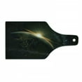 thumbnail image 1 of Galaxy Cutting Board, Sunrise View of the Planet Earth from Space with Stars in Milky Way Outer Space Art Print, Tempered Glass Cutting and Serving Board, Wine Bottle Shape, Black, by Ambesonne, 1 of 1