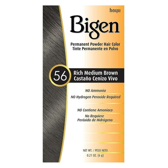 Bigen Powder Hair Color #56 Rich Medium Brown 0.21oz (Pack of 2)
