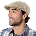 thumbnail image 4 of Htwon Men Breathable Herringbone Newsboy Gatsby Cap Ivy Flat Hat Winter Golf Cabbie Driving Khaki, 4 of 16