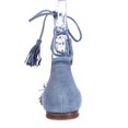 thumbnail image 5 of Womens Steve Madden Sweetyy Ankle Tie Fringe Flat Sandals - Light Blue, 5 of 7