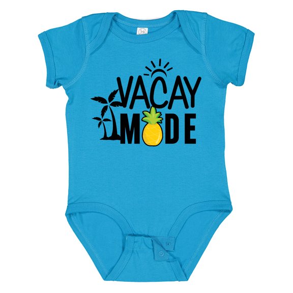 Inktastic Vacay Mode with Palm Trees Sun and Pineapple Boys or Girls Baby Bodysuit