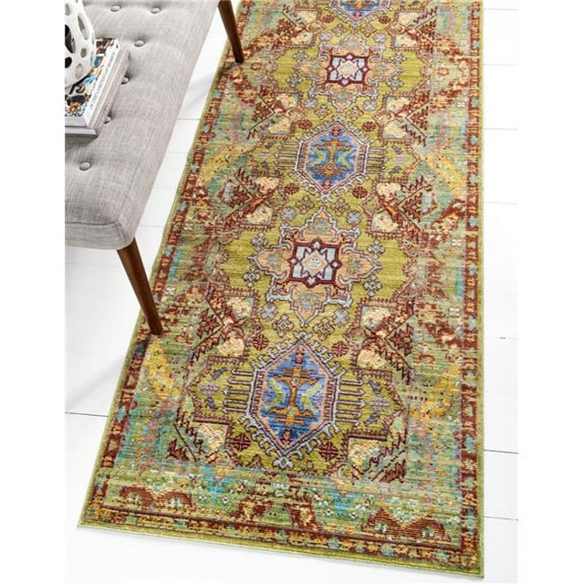 Unique Loom 3131527 2 Pi 7 Po x 9 Pi 10 Po Cabaletta Austin Runner Rug&44; Vert Clair