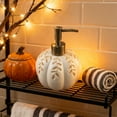 thumbnail image 4 of Halloween Pumpkin Ceramic Soap Dispenser, Press-Type Hand Soap Storage Container,  Halloween Fall Bathroom Pumpkin Home,White,Home, 4 of 5