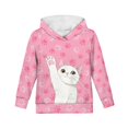 thumbnail image 6 of DISNIMO Pink Cat Hoodie Girls Paw Print Hoodies Paw Print Hoodie Kids Girls Preppy Sweatshirt Cute Teen Girl Pullover Hoodie Long Sleeve Boys Fall Hoodie Casual Streetwear Hoodie Kids Clothes 11-13, 6 of 7