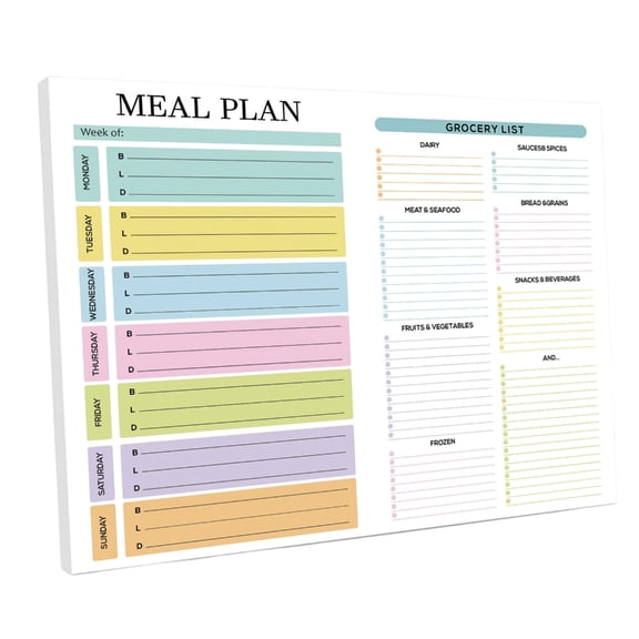 Magnetic Weekly Meal Planner Notebook Dietary Tracking Journal For Refrigerator