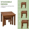 thumbnail image 6 of 3 Piece Acacia Wood Nesting Patio Table Set, 6 of 9