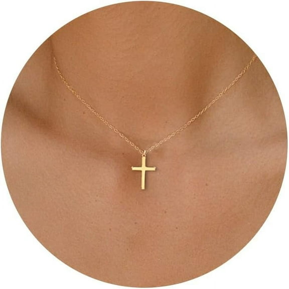 Cross Necklace For Women - Dainty 14K Gold Plated/Sterling Silver Layered Cross Pendant Simple Cute Necklaces For Women Trendy Jewelry Gifts[o399]