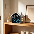 thumbnail image 4 of CaiYueKe House Shaped LED Alarm Clock, Large Display Digital Clock with Night Light, Multi-Functional Electronic Clock, Dual Alarm Clock with Snooze, USB Powered Desk Clock, Bedside Table Clock, 4 of 6
