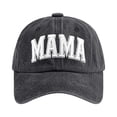 thumbnail image 2 of Bbyeadc Womens Mama Baseball Caps 3d Embroidered Letter Ponytail Hat Two-Tone Hat Adjustable Casual New Mom Gifts,Black(One Size), 2 of 3
