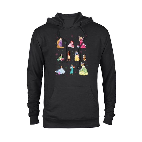 Disney Princess Winter Fashions and Holiday Christmas Gifts - Pullover Hoodie for Adults - Customized-Black