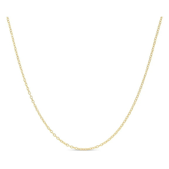 Paris Jewelry 18k Yellow and White Gold Cable Chain Necklace Italian 1.3mm, 18 inches length plated