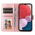 thumbnail image 3 of Wallet Case for Samsung Galaxy A14 5G, Exquisite Flower Embossed Pattern Magnetic Clasp PU Leather Flip Folio Cover with Kickstand Card Slots Holder Soft Silicone Shockproof Case,Rosegold, 3 of 8